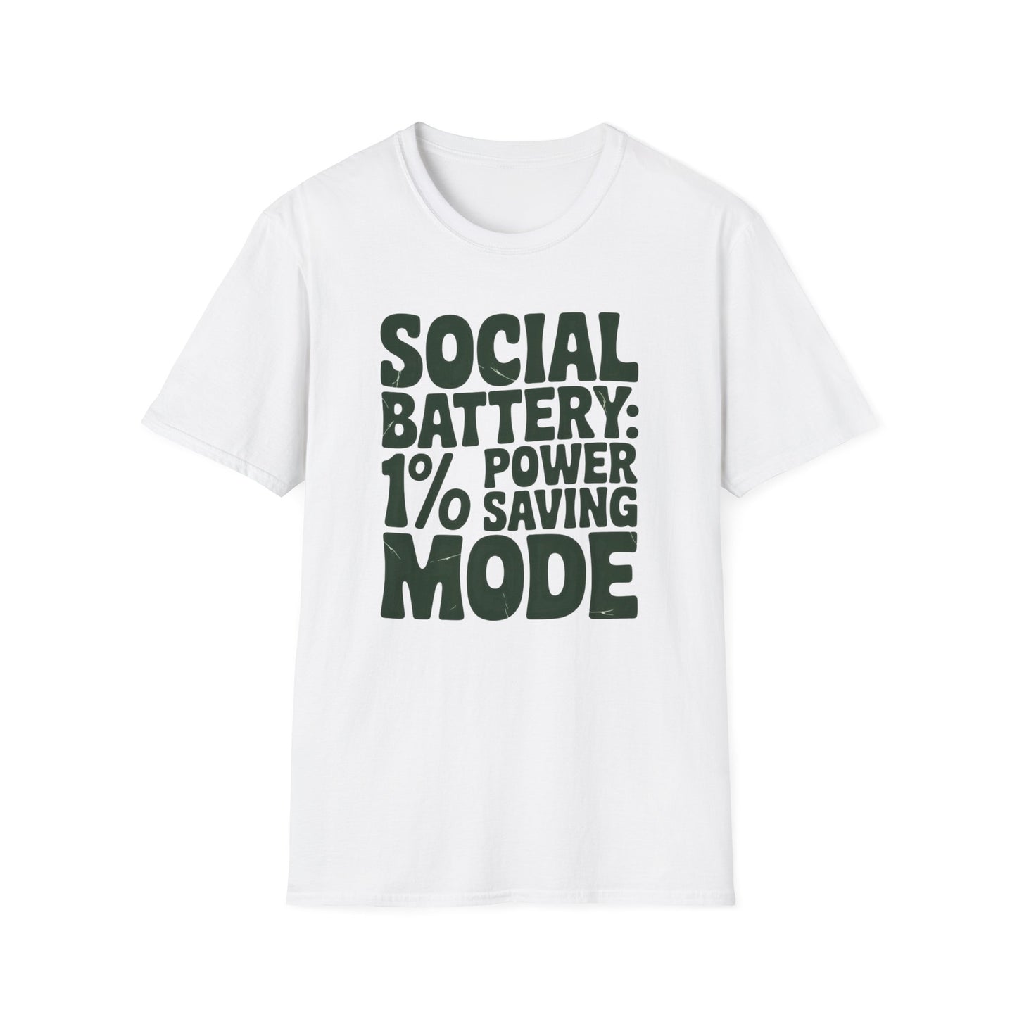 Introvert T‑Shirt — "Social Battery: 1% Power Saving Mode" Graphic Tee