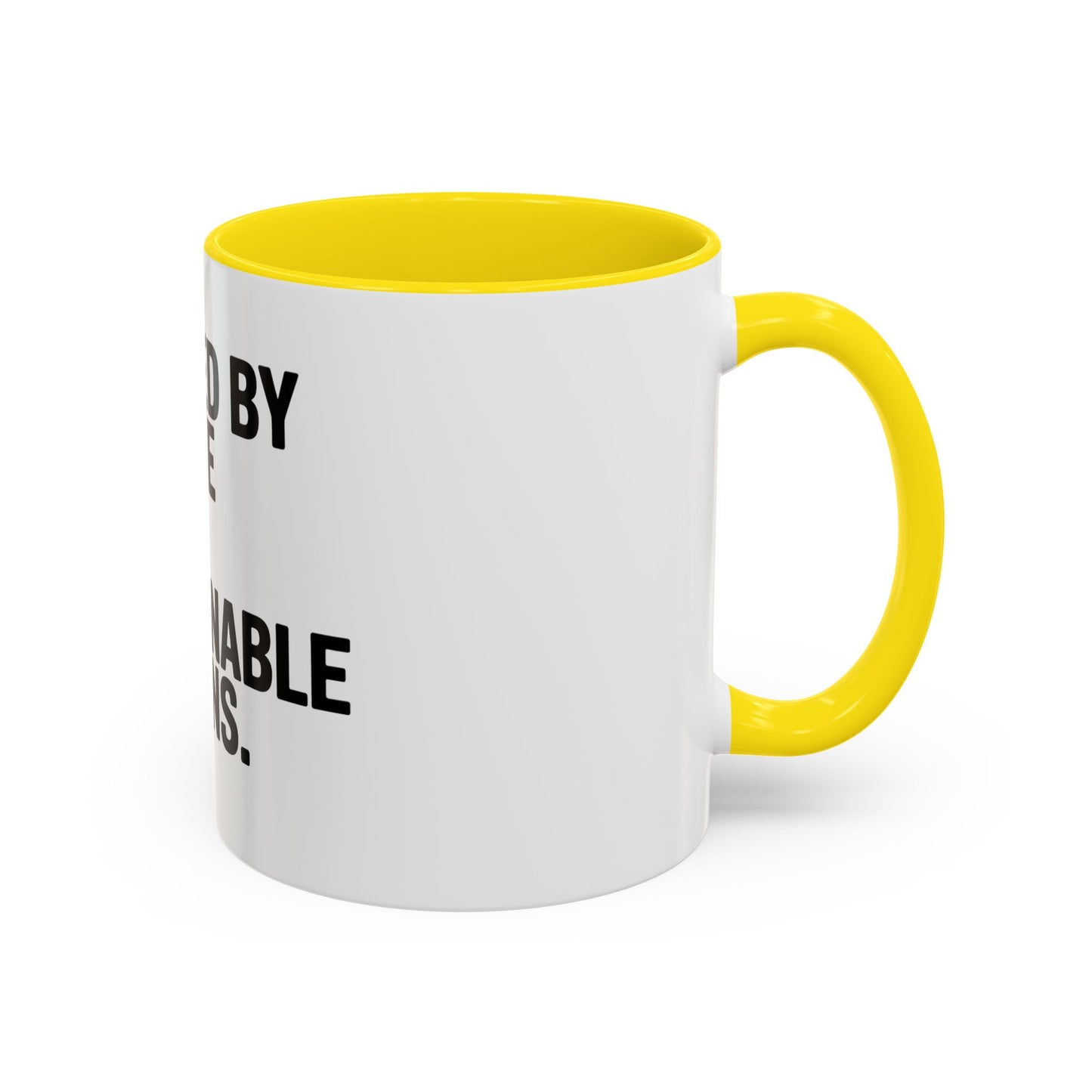 Coffee Mug — "Powered by Caffeine and Questionable Decisions" Black Accent