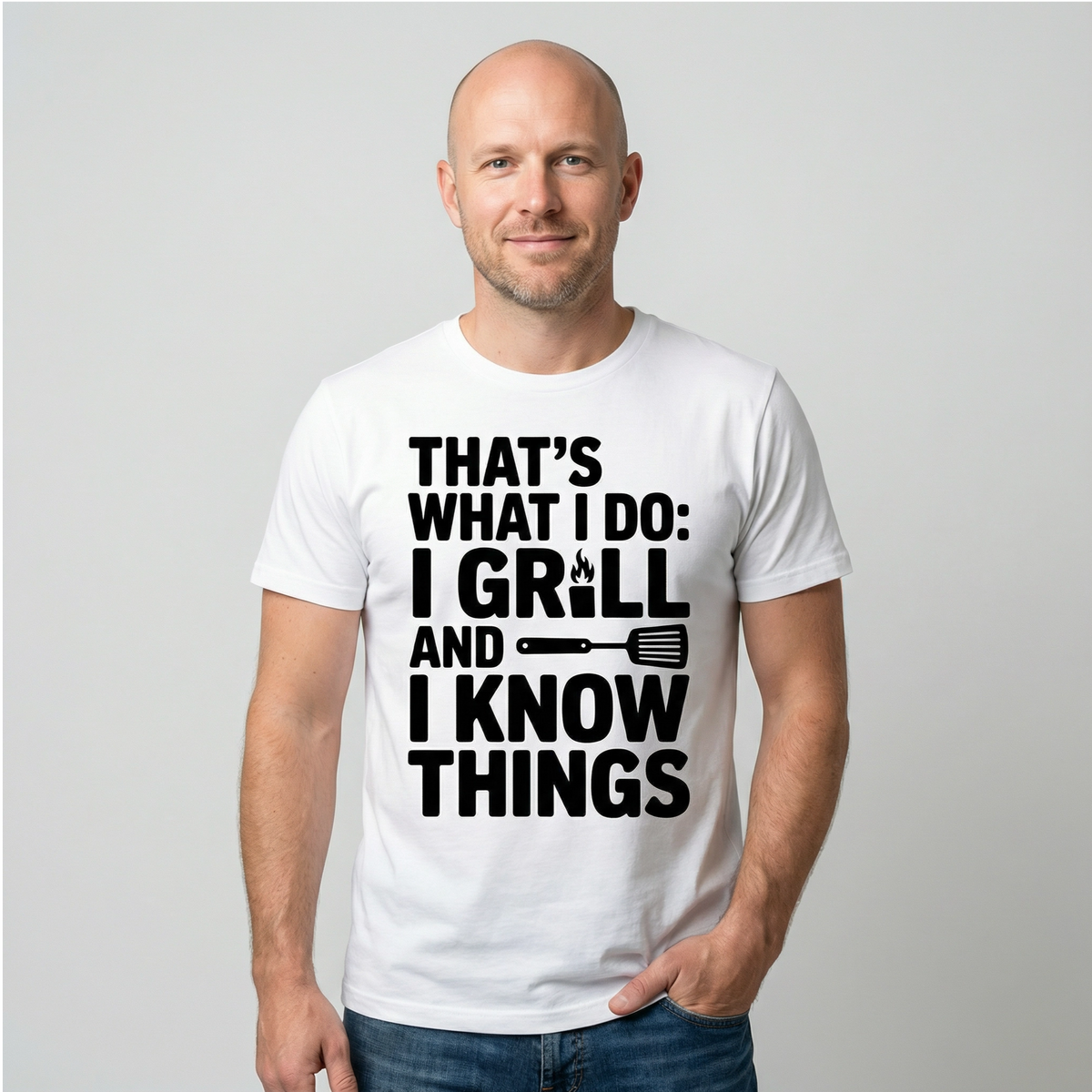 Grill & Know Things T-Shirt — Funny BBQ Dad Tee