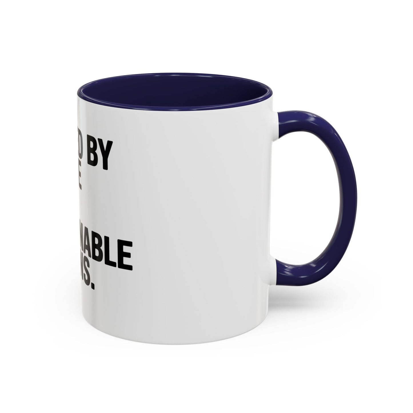Coffee Mug — "Powered by Caffeine and Questionable Decisions" Black Accent