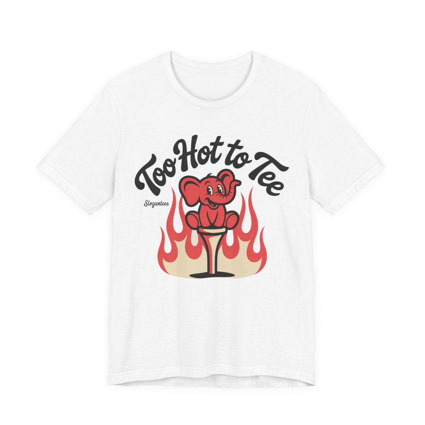 Too Hot to Tee T-Shirt — Retro Flaming Elephant Graphic Tee