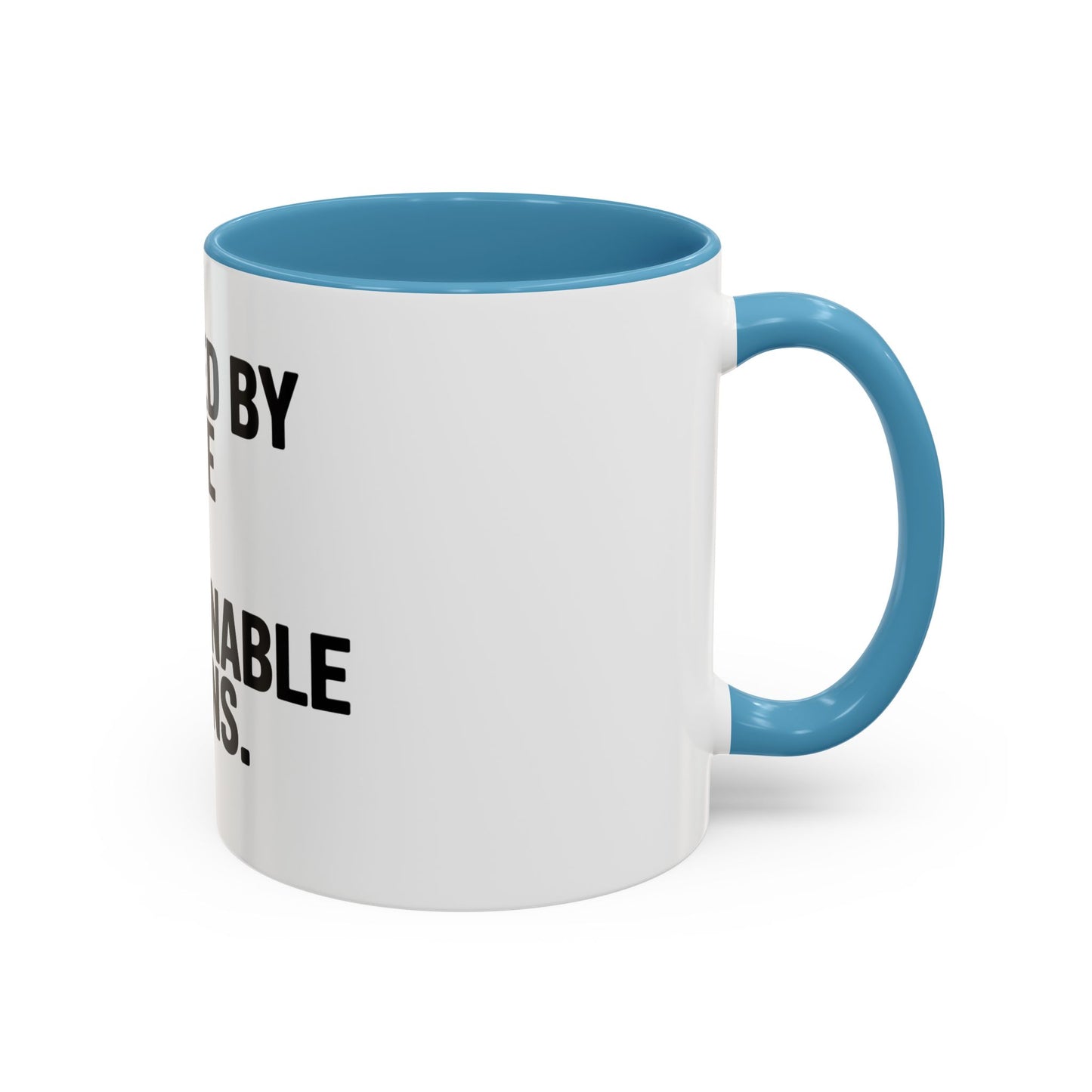 Coffee Mug — "Powered by Caffeine and Questionable Decisions" Black Accent